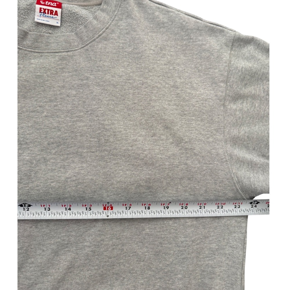Aritzia TNA Extra Fleece Heavyweight Crewneck Sweatshirt Gray Oversized XL RARE - Picture 4 of 7